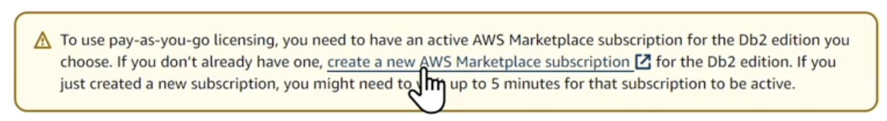 RDS for Db2 marketplace License Mp agreement